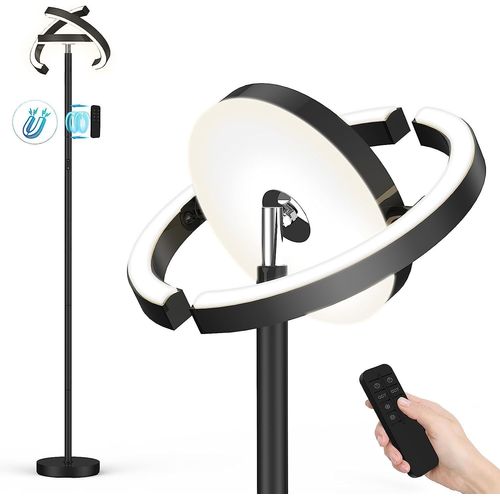 Lampadaire, 3000k-6000k Température De Couleur & Gradation Continue, Avec Télécommande Et Commande Tactile, Lampadaire Led Sur Pied Pour Salon, Lumière Centrale Vers Le Haut, 36w