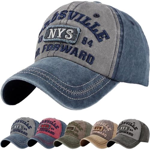 Sept-Casquette Homme Réglable Pur Coton Anti-Soleil Baseball Cap, Hommes Femmes Femme Été Unisexe Réglable Casquettes Hip Hop Sport Outdoor Chapeau