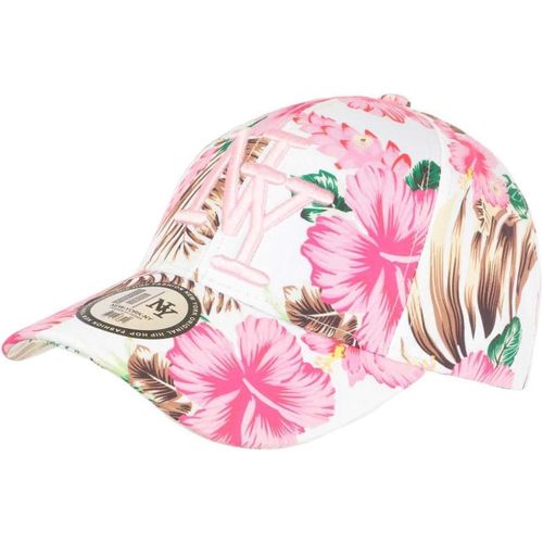 Sept-Casquette Enfant Blanche Fleurs Roses Tropicales Baseball Ny Hawai De 7 A 12 Ans - Taille Unique - Rose
