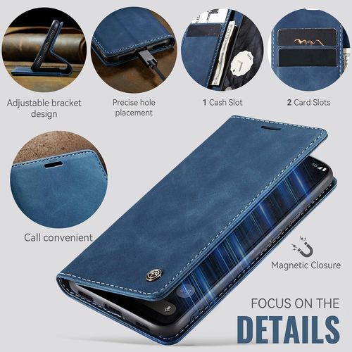 TIANYI-Coque pour Google Pixel 6 5G Premium Housse Cuir Protection Pochette Rabat Portefeuille Flip Case Porte Magnétique Coque Étui pour Google Pixel 6, Bleu