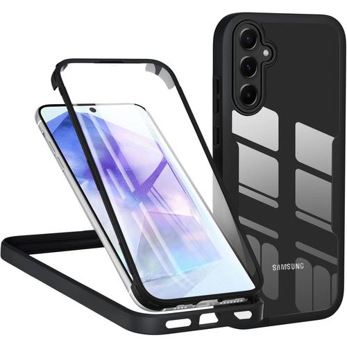 Coque Intégrale 360° Antichoc Pour Samsung Galaxy A56 5g / A36 5g ¿ Housse Double Face Avec Protecteur D¿Écran Intégré, Bumper Transparent Noir