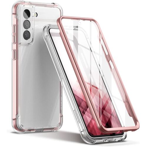 JGD-Coque pour Samsung S21 FE 360 degrés Transparente Antichoc Silicone Bumper [Ultra Hybrid] Integrale Full Body Protection Etui Housse pour Samsung Galaxy S21 FE 6,4"" 5G 2022 (Or Rose)