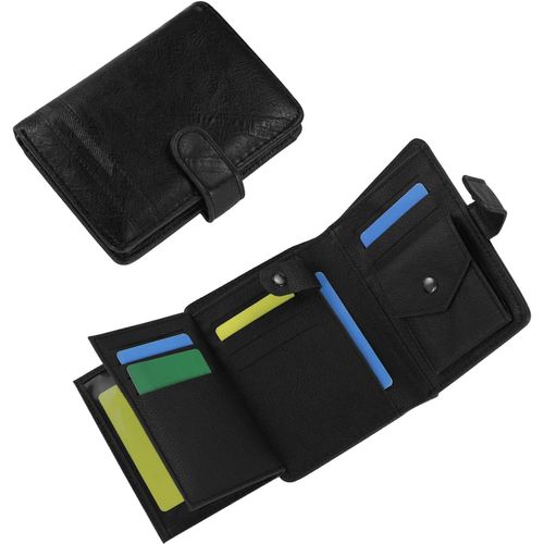 NSIECD-Portefeuille pour homme - Grande capacité - En cuir synthétique - Avec compartiment à monnaie - Étui pour cartes de crédit à trois plis - Avec 13 compartiments pour cartes de crédit et 3