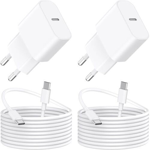 JGD-Chargeur Rapide pour iPhone 17 16 15,2Pack Chargeur USB C 20W avec 3M Type C Cable Adaptateur Secteur Mural Alimentation pour Apple iPhone 17/17Air/17Pro Max/16/16 Pro/16 Pro Max/15/15 Pro/15 Pro