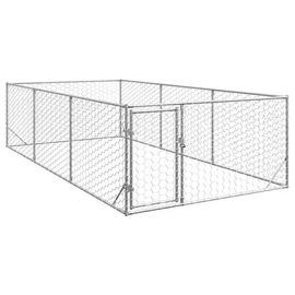 Vidaxl Chenil D'extérieur Pour Chiens Porte 2x4x1 M Acier Galvanisé