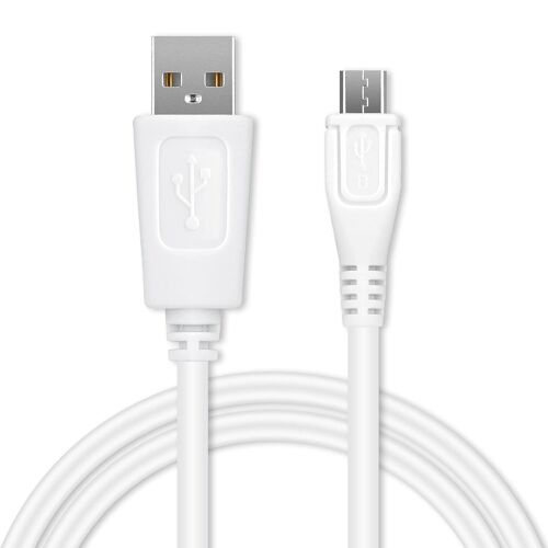 Câble Micro USB USB A data et charge 1A pour casque UE Boom 1, 2 / Blast/Megaboom/Megablast/Wonderboom/Roll 1, 2 2.0-1m PVC blanc headset