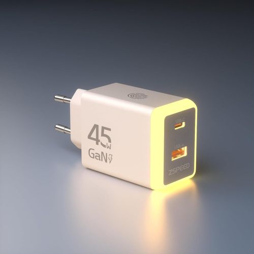 Chargeur Usb C 45w 2 Ports Charge Rapide Et Avec Veilleuse Et Interrupteur Tactile. Chargeurs Usb-C Et A. Compatible Avec Iphone 16/15, Ipad Mini/Air, Galaxy S24 Pixel. Pour La Chambre Et Le[Z2466]