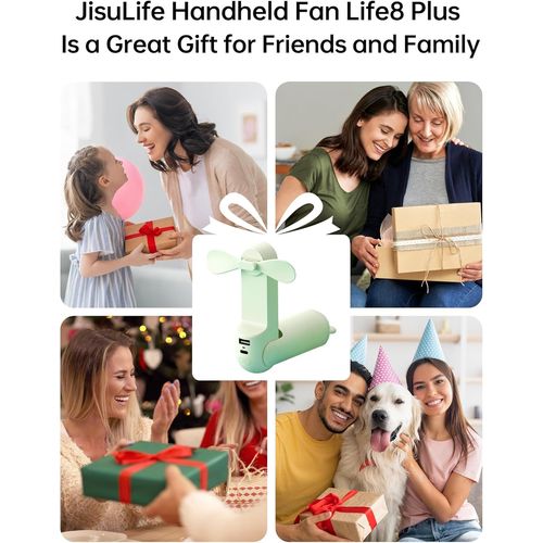 Ventilateur portable avec batterie externe 4500 mAh, autonomie maximale de 46 heures, ventilateur de poche portable à piles ou ventilateur personnel pliable alimenté par USB Vert