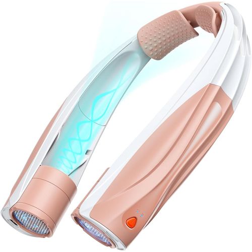 KALANKA-Ventilateur de Cou Portable, Autonomie 6¿23h, 6 Vitesses, Silencieux & Confortable, USB-C Rechargeable, Batterie 6000 mAh, Ventilateur Tour de Cou pour Bureau, Sport, Voyage ¿ Rose