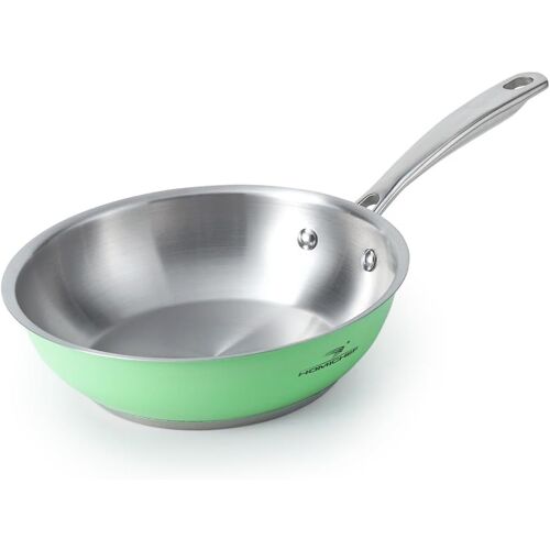 Jexnovashop-20 Cm Vert Menthe Poêle À Frire En Acier Inoxydable Sans Nickel Non Toxique - Petite Poêle À Induction Sans Revêtement Pour Les Repas En Solo