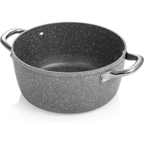 Kalanka-602474 Casserole Anti-Adhésive Effet Pierre Ø 24 Cm Capacité 4,4 L I-Premium Stone