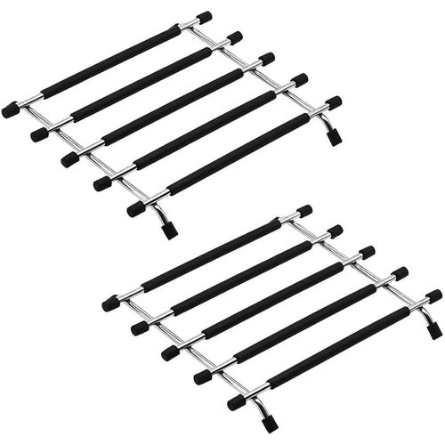 Kalanka-Lot De 2 Dessous De Plat Pour Plans De Travail De Cuisine, Protecteur De Plan De Travail De Cuisine, Dessous De Plat En Acier Inoxydable Pour Poêles Chaudes Avec Base Antidérapante (Noir)