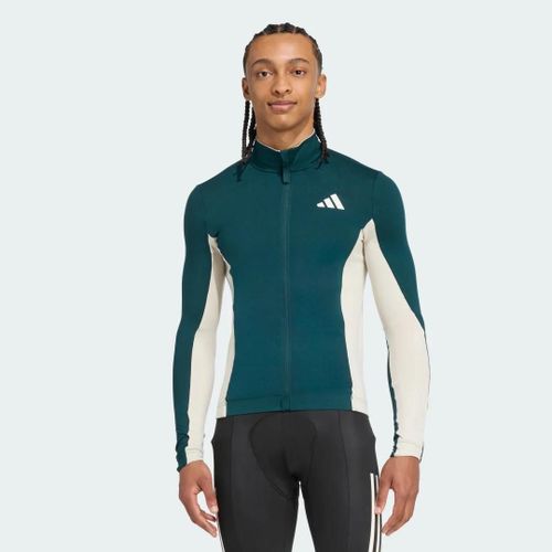 Maillot De Cyclisme À Manches Longues Tempo 3bandes Adidas - Green / Alumina - M