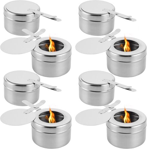 Subzonal-8 Pièces Récipients À Pâte Combustible, Réchaud Fondue Brûleur À Alcool, Brûleur Chafing Dish En Acier Inoxydable, Récipients À Pâte Combustible Pour Buffet, Fondue, Camping