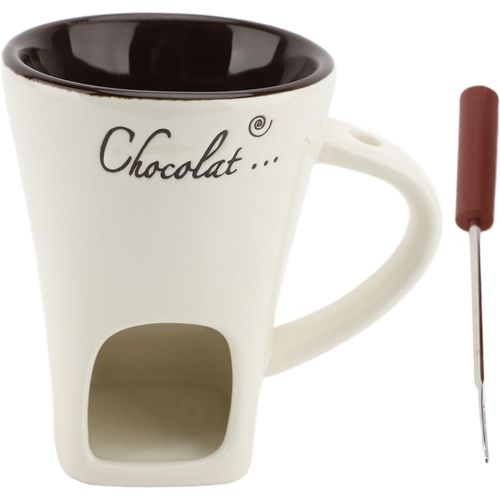 KALANKA-Ensemble de Tasses à Fondue au Chocolat, Tasse à Fondue au Chocolat Polyvalente, Tasses à Fondue en Céramique pour Chauffer le Fromage, le Chocolat, le Beurre, les Bonbons, Blanc