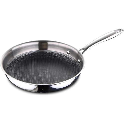 Subzonal-Hi-Tech 3 | Poêle Antiadhésive De 28 Cm | Acier Inoxydable Avec Texture En Nid D'abeille | Revêtement 3 Couches | Batterie De Cuisine | Tous Les Types De Cuisinières