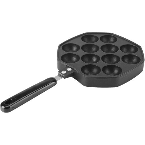 Jexnovashop-Takoyaki Poêle Grilll, Poêle À Frire Aebleskiver 12 Trous Mini Poêle À Crêpe Pour Faire Des Boules De Poulpe Japonaises