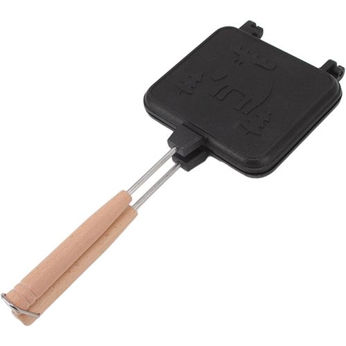 KALANKA-Poêle à Frire Double Face, Appareil à Croque-monsieur, Gaufrier, Poêle Antiadhésive Pour le Petit-déjeuner Avec Poignée Amovible, Pour les Toasts, le Petit-déjeuner à L'intérieur, à L'extérie