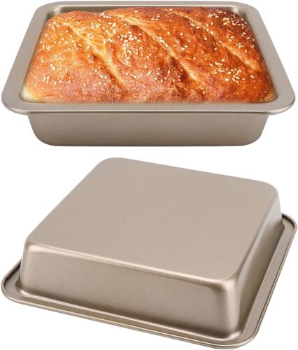 Jexnovashop-Moule À Gâteau Carré Antiadhésif 22,5 X 22,5 X 4,6 Cm/8.9 X 8.9 X 1.8 Pouces Pour Cuisson Uniforme - Revêtement Antiadhésif Facile À Nettoyer Acier Au Carbone Pour Boulangerie Pâtisserie