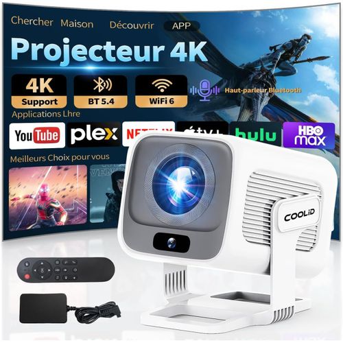 SUBZONAL-App Intégrée Vidéoprojecteur avec WiFi 6 y BT 5.4,1080P Full HD Mini Projecteur Video, Projecteur Portable avec Autofocus et Correction Trapézoïdale Automatique,180° Rotation HDMI/TV Stick/U