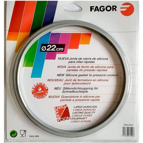 JEXNOVASHOP-Anakel Home Joint pour Autocuiseur Fagor M18804554 Compatible avec l'autocuiseur Fagor avec un Diamètre Intérieur de 22 Centimètres | Silicone, Ø22cm, Gris