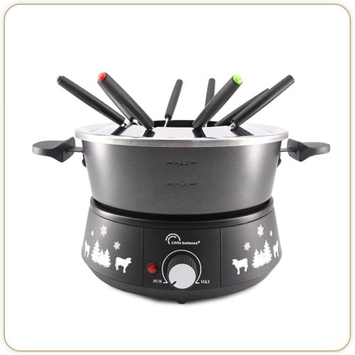 KALANKA-8690 Black Fondue 8 Meuuuh...!, Appareil à fondue 8 personnes, Caquelon anti-adhésif grande contenance 2 litres, 1500 W, Noir