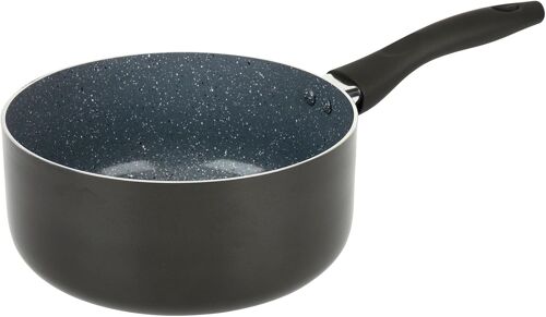 529576 Poêle Aluminium Autan Ø 24 Cm H 5 Cm Revêtement Antiadhésif Sain En Céramique Effet Pierre Coloris Gris Manche Thermorésistant Silicone Tous Feux Dont Induction