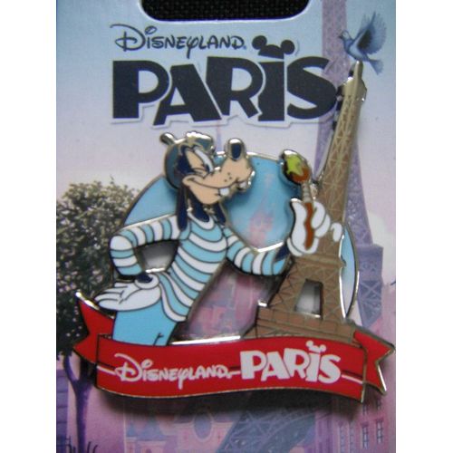 Pins Disney Disneyland Paris : Dingo + Tour Eiffel En 3d