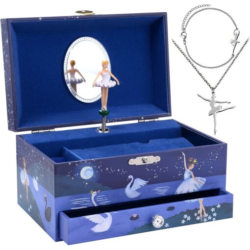 Boîte à Bijoux Musicale Ballerine - Boîte à Musique Avec Danseuse Qui Tourne - Cadeau Fille