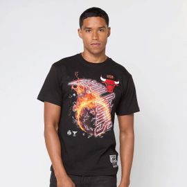 Mitchell & Ness Nba Chicago Bulls Hwc Blaze Graphic Tee Homme T-Shirts Polos Noir Taille S Vêtements