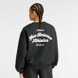 New Balance Linear Heritage Fleece Crew Femme Hoodies & Sweatshirts Noir Taille Xs Vêtements