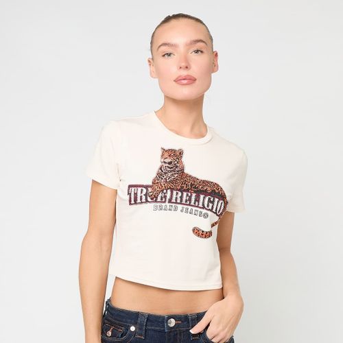 True Religion Crystal Leopard Baby Tee Femme T-Shirts & Polos Beige Taille Xs Vêtements