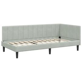 Vidaxl Cadre De Lit D'angle Gris Clair 100 X 200 Cm Velours