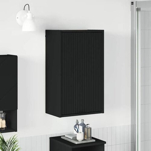 vidaXL Cabinet de salle de bain Montage mural Noir 39 x 23.5 x 65 cm