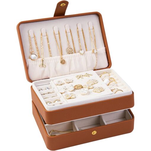 Vlando Boîte à bijoux de voyage moderne avec 6 sacs à bijoux, petit organisateur de bijoux pour femmes et filles, pour boucles d'oreilles, colliers, cadeau pour femme pour mariage