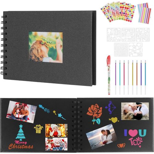 Tianyi-Album Photo Scrapbooking, 60 Pages Livre Fait À La Main Diy Album, 21.5 X 15cm Album Photo Vierge A5, Album Commémoratif Avec Stylo Et Autocollants Pour Anniversaire, Mariage, Graduation Cadea