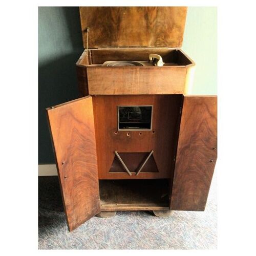 Vintage Meuble Disque + Radio
