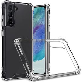 Coque Transparente Antichoc Pour Samsung Galaxy S21 Fe - Tpu Anti-Jaunissement, Coins Airbag Renforcés, Fine, Bords Surélevés (Protection Écran Et Caméra), Compatible Charge Sans Fil