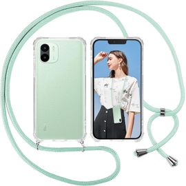 Coque Tpu Transparente Souple Pour Xiaomi Redmi A1 Avec Cordon Tour De Cou Réglable 1,5 M - Verte