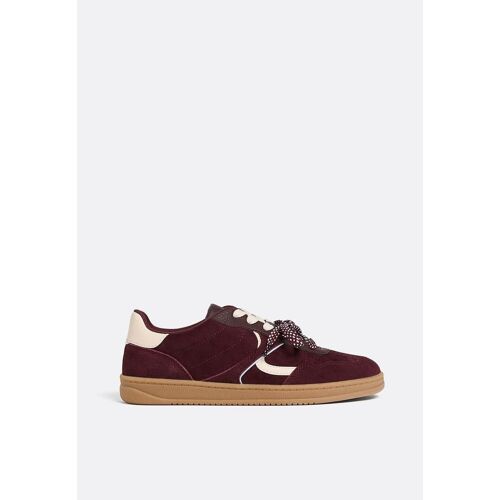 Stradivarius Baskets Casual En Cuir Bordeaux