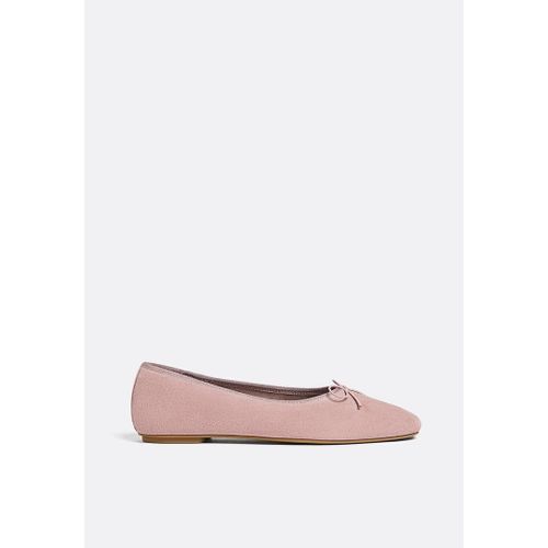 Stradivarius Ballerines Cuir Détail N?ud Mauve