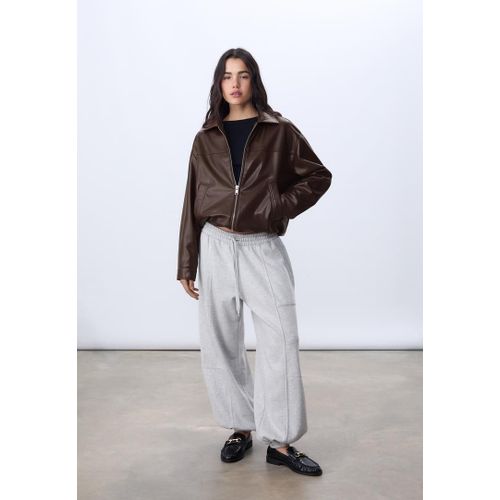 Stradivarius Blouson Oversize Similicuir Marron M