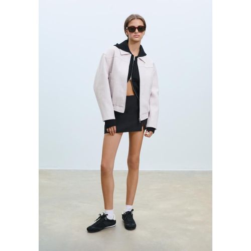 Stradivarius Blouson Bomber Doux Au Toucher Écru Xs