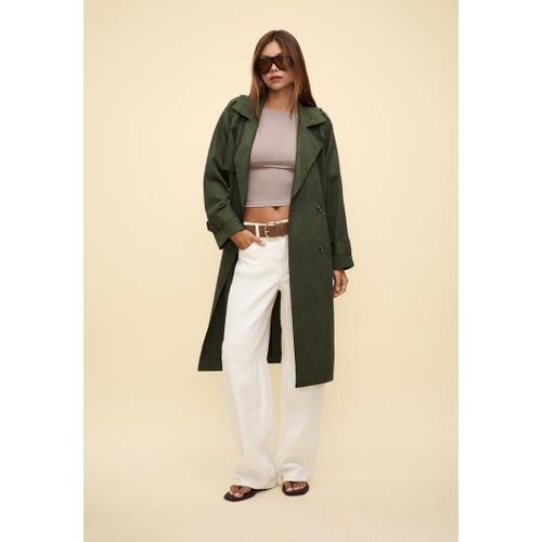 Stradivarius Trench Long Suédine M