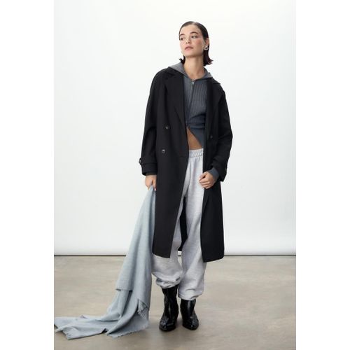 Stradivarius Trench Fluide Long Noir S