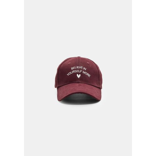 Stradivarius Casquette À Message Brodé Grenat Os