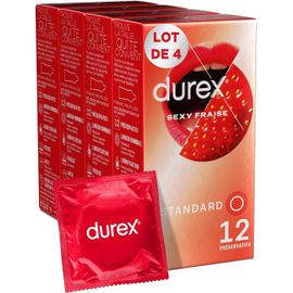 Lot De 48 Préservatifs Sexy Fraise-Lubrifié Saveur Fraise