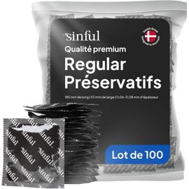 Regular Préservatifs Lot De 100-Standard Preservatifs Lot 100-Preservatif Homme-185 Mm De Long,53 Mm De Large-Préservatifs Masculins-Homme-Noir