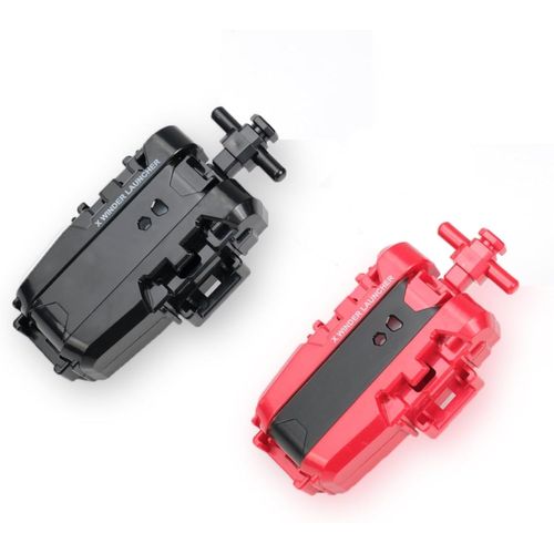 Toupie X Lanceur de Cordes Noir Rouge Ver,2 toupies Starter Pack,Lanceur de X Gyros,Compatible avec Les gyroscopes de la série X