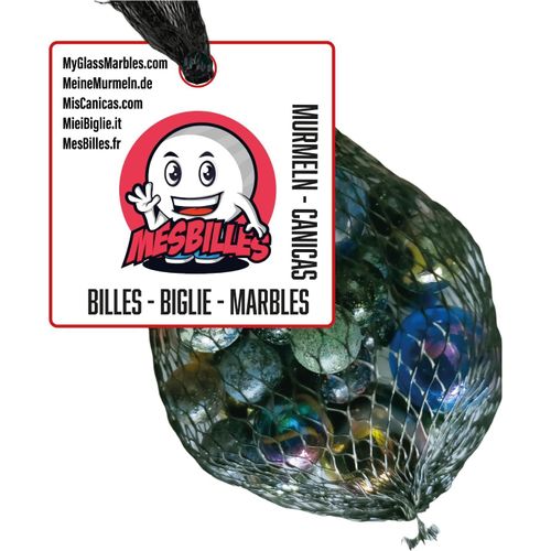 Ma Collection de Billes Multi-Couleurs,28 Billes en Verre Univers : Billes,calots et Mini Billes
